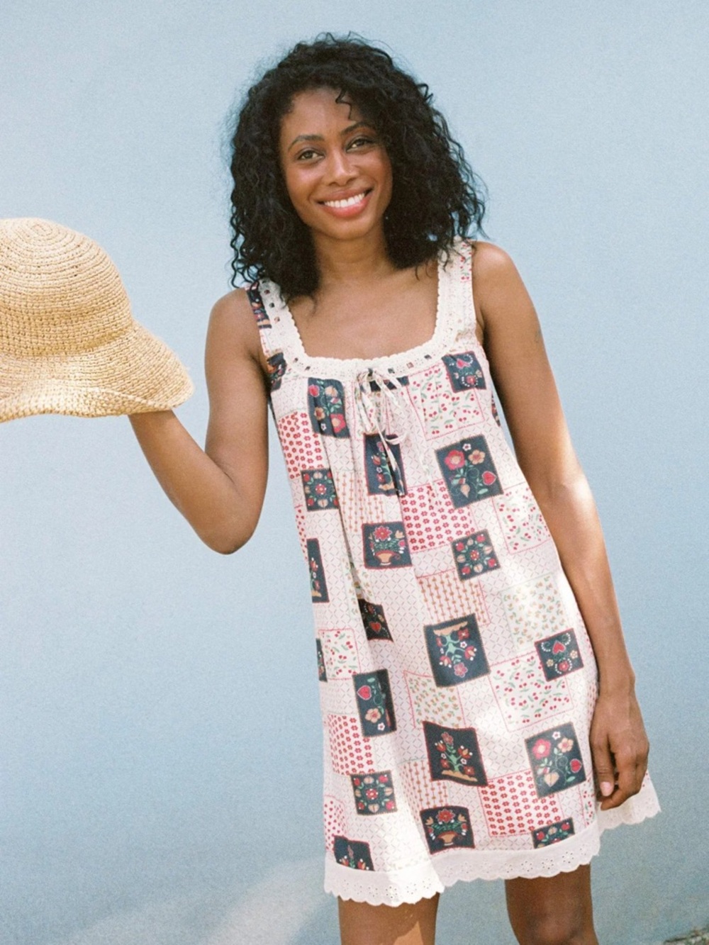Christy Dawn Sylvie Garden Patchwork Printed Sleeveless Mini Dress